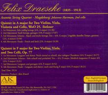 Felix Draeseke (1835-1913): Streichquintette WoO 25 &amp; op.77, CD