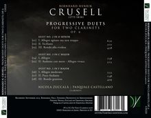 "CRUSELL: Progressive Duets for Two Clarinets, Op. 6, Duets in D, C, F. Nicola Zuccalà, Pasquale Castellano. Da Vinci Classics Logo."