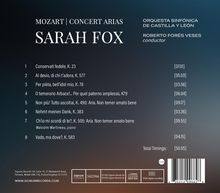 Musikstücke von Mozart, gesungen von Sarah Fox, mit der Orquesta Sinfónica de Castilla y León; Gesamtzeit: 50:05.