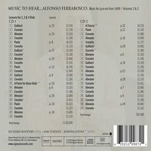 "Music to Hear...Alfonso Ferrabosco: Music for Lyra viol from 1609 | Volumes 2 & 3"  
Auflistung von Musikstücken für CD 1 und CD 2.