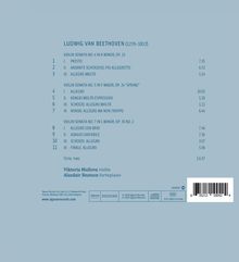 Text: Beethovens Sonaten 4, 5, 7 mit Sätzen und Zeiten, Musiker: Viktoria Mullova (Violine), Alasdair Beatson (Fortepiano).