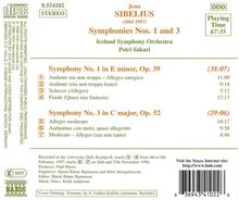 Jean Sibelius (1865-1957): Symphonien Nr.1 &amp; 3, CD