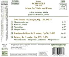 Franz Schubert (1797-1828): Sonate für Violine &amp; Klavier D.574, CD