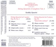 Ludwig van Beethoven (1770-1827): Streichquartette Nr.7 &amp; 11, CD