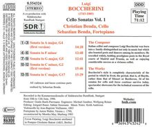 Luigi Boccherini (1743-1805): Sonaten für Cello &amp; Bc Vol.1, CD