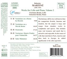Bohuslav Martinu (1890-1959): Werke für Cello &amp; Klavier Vol.2, CD