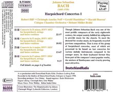 Johann Sebastian Bach (1685-1750): Cembalokonzerte Vol.1, CD