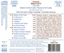 Benjamin Britten (1913-1976): Missa brevis, CD