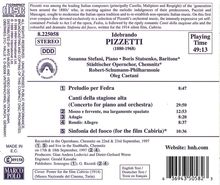 Ildebrando Pizzetti (1880-1968): Klavierkonzert "Canti della stagione alta", CD