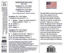 Meredith Willson (1902-1984): Symphonien Nr.1 &amp; 2, CD