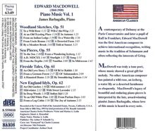 Edward MacDowell (1860-1908): Klavierwerke Vol.1, CD