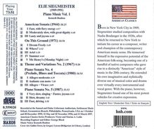 Elie Siegmeister (1909-1991): Klavierwerke Vol.1, CD