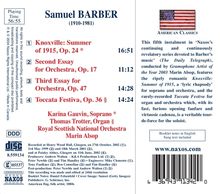 Samuel Barber (1910-1981): Essays for Orchestra Nr.2 &amp; 3, CD