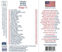 Charles Ives (1874-1954): Lieder Vol.1, CD