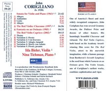 John Corigliano (geb. 1938): Sonate für Violine &amp; Klavier, CD