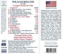 William Bolcom (geb. 1938): Sämtliche Werke für Cello, CD
