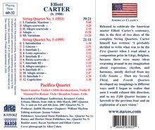 Elliott Carter (1908-2012): Streichquartette Nr.1 &amp; 5, CD