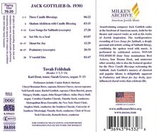 Jack Gottlieb (geb. 1930): Love Songs for Sabbath (Ausz.), CD