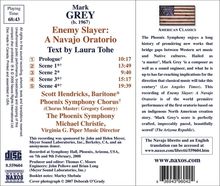 Mark Grey (geb. 1967): Enemy Slayer - A Navajo Oratorio, CD