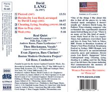 David Lang (geb. 1957): Kammermusik, CD