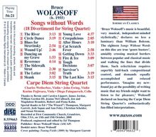 Bruce Wolosoff (geb. 1955): Songs without Words - 18 Divertimenti für Streichquartett, CD