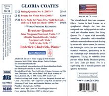 Gloria Coates (1938-2023): Streichquartett Nr.9, CD