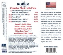 Ned Rorem (1923-2022): Kammermusik für Flöte, CD