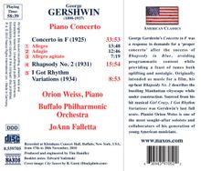 George Gershwin (1898-1937): Klavierkonzert in F, CD