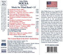 John Philip Sousa (1854-1932): Music for Wind Band Vol.13, CD