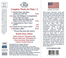 John Cage (1912-1992): Sämtliche Werke für Flöte Vol.2, CD