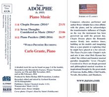 Bruce Adolphe (geb. 1955): Chopin Dreams, CD