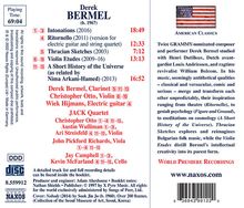 Derek Bermel (geb. 1967): Intonations für Streichquartett, CD