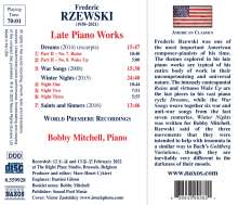 Frederic Rzewski (1938-2021): Klavierwerke  "Late Piano Works", CD