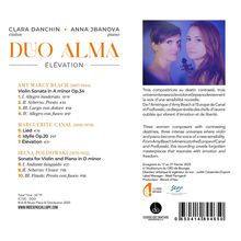 "Duo Alma: Élévation" Clara Danchin (Violine) und Anna Jbanova (Klavier). Werke von Amy Beach, Marguerite Canal, Irena Poldowski. Oben rechts ein Fotografiebild von zwei Frauen.