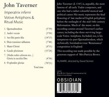 John Taverner (1490-1545): Imperatrix inferni - Votive Antiphons &amp; Ritual Music, CD