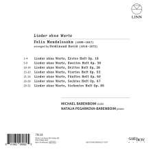 Felix Mendelssohn Bartholdy (1809-1847): Lieder ohne Worte (Ausz.) für Violine &amp; Klavier, CD