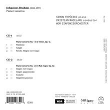 Johannes Brahms (1833-1897): Klavierkonzerte Nr.1 &amp; 2, 2 CDs