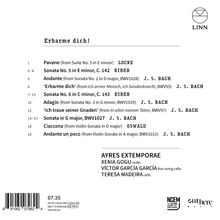 "Erbarme dich!" oben. Enthaltene Werke von Locke, Biber, J.S. Bach, Oswald. Interpreten: Ayres Extempore, Gogu, García, Madeira.