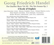 Georg Friedrich Händel (1685-1759): Kammermusik Vol.3, CD