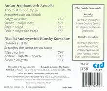 Anton Arensky (1861-1906): Klaviertrio Nr.1 op.32, CD