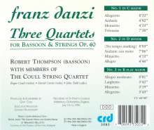 Franz Danzi (1763-1826): Quartette für Fagott &amp; Streichtrio op.40 Nr.1-3, CD