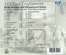 William Croft (1678-1727): Sonaten für Violine &amp; Cembalo A-Dur,G-Dur,h-moll, CD