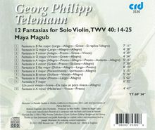 Georg Philipp Telemann (1681-1767): 12 Fantasien für Violine solo, CD