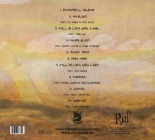 Eine Liste von zehn Liedtiteln mit Künstlernamen. Unten ein Logo mit einem Wikingerboot und eine warme, malerische Hintergrundszene.