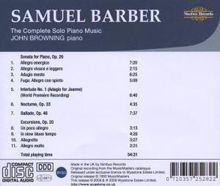 Samuel Barber (1910-1981): Klavierwerke, CD