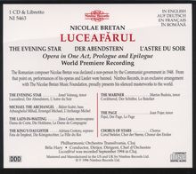 Nicolae Bretan (1887-1968): Luceafarul (Der Abendstern), CD