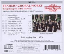 Johannes Brahms (1833-1897): Chorlieder opp.17,29,42,92,104, CD