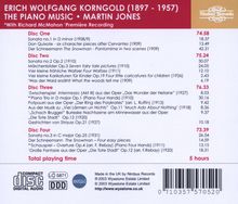 Erich Wolfgang Korngold (1897-1957): Klaviersonaten Nr.1-3, 4 CDs