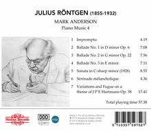 Julius Röntgen (1855-1932): Klavierwerke Vol.4, CD