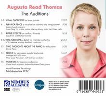 Augusta Read Thomas (geb. 1964): Kammermusik "The Auditions", CD